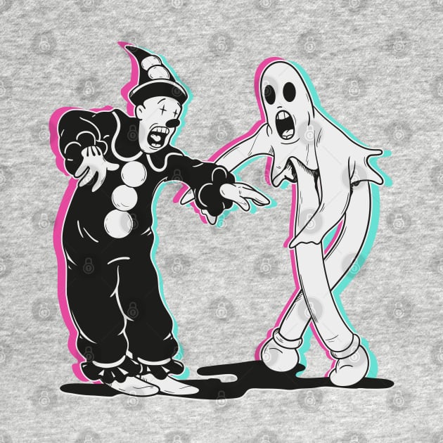 fantasma y payaso bailando by PaperHead